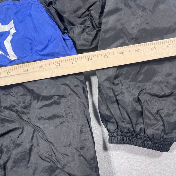 Vintage Starter Jacket Women Large‎ Windbreaker Black Blue Ripstop Hooded - Picture 4 of 12